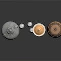 Traditional Metal Containers with Lids Various Sizes Silver Copper Decorative Patterns