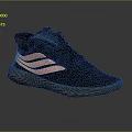 Black Sports Sneakers With Pink Stripes And Wavy Sole Design For Casual Wear
