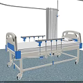 Adjustable Hospital Medical Bed With Wheels Side Safety Rails And Sturdy Frame