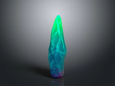 Modern Abstract Sculpture Carving With Colorful Gradient Textured Surface 3d model