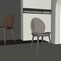 Stylish Modern Leisure Chairs with Brown Beige Upholstery Curved Backs and Minimalist Interior Design