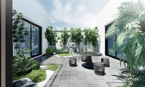 Chinese courtyard garden SU model 3d model