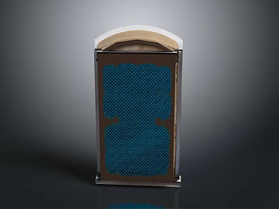 Stylish Furniture With Blue Panel Dark Frame And Arched Top Design 3d model