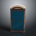 Stylish Furniture With Blue Panel Dark Frame And Arched Top Design