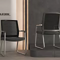 POLIFORM Modern Mesh Office Chair With Metal Frame Armrests And Legs