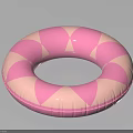 Inflatable Pink And Light Pink Triangle Pattern Swim Ring As Sports Equipment