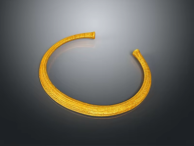 Gold Woven Texture Circular Daily Living Accessory With Smooth Surface Design 3d model