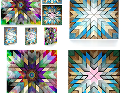 Colorful Geometric Wall Decor With Modern Art Design For Home Interiors 3d model