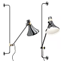 Modern Black And Gold Metallic Wall Lamps With Adjustable Arm Decorative Design