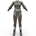 Green Long Sleeve Tunic With Brown Pants White Waist Sash And Brown Boots
