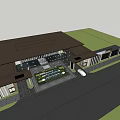 Modern Gate Community Gate 3d model