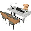 Light Luxury Office Desk and Chair Office Desk Manager Table Class Desk Manager Table Dining Table 3d model
