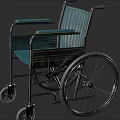 Ergonomic Medical Equipment Wheelchair With Green Padded Seat And Metal Frame