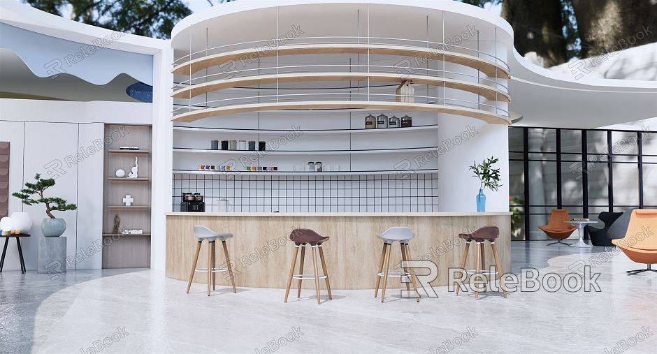 modern milk tea shop bar stool model