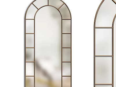Arched Decorative Mirrors With Metal Frame For Modern Home Wall Decor 3d model