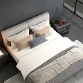 Modern Background Double Bed Combination Sofa 3d model