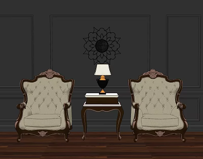 European Style Casual Sofa Combination Sofa 3d model