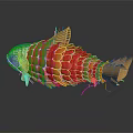 Artistic Red Golden Carp Fish Decorative Ornament With Handcrafted Woven Design For Home Decor