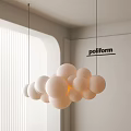 Modern Sphere Shaped Chandelier in White Interior with Curved Corners and Poliform