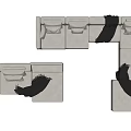 Modern Poliform Multiplayer Sofa 3d model