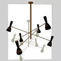 Modern Stylish Chandelier Design With Crossed Arms And Black Lamp Shades