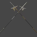 Intricately Designed Decorative Weapons With Gold Silver Accents And Ornate Metal Patterns