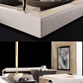 Modern Decorative Ornament Set with Tray Black Bowl White Spheres Scroll Black Lamp Golden Stand