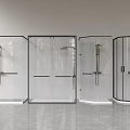 Glass Shower Partitions With Various Designs Sliding Doors And Black Frames