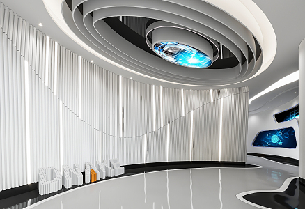 Modern showroom itself 3d model