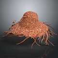 Handwoven Straw Hat With Wide Brim And Fringe Details For Daily Use