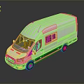 minibus minivan driverless bus school bus van box car 3d model