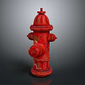Vintage Red Fire Hydrant with Classic Design in Urban Scene Setting