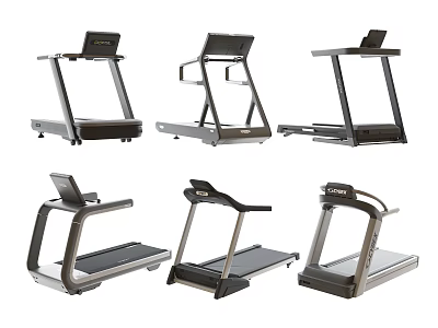 Various Stylish Treadmills As Key Sports Equipment For Home Fitness Needs 3d model