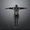 Intricate Medieval Armor Figure With Outstretched Arms And Sword 3d model