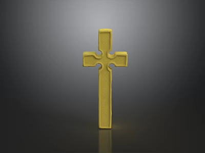 Cartoon Vintage Holy Water Cross Latin Cross Archbishop Cross Lorraine Cross Architectural Component 3d model