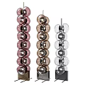 Modern Floor Lamp With Stacked Round Glass Balls In Pink Brown Gray Hues
