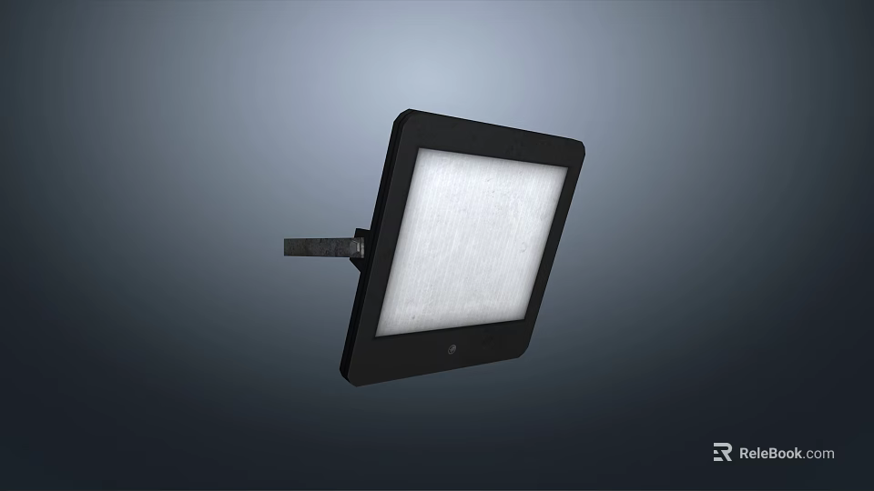 Wall Mounted Outdoor Floodlight With Black Frame And White Waterproof Panel 3d model 
