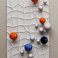 Modern Wall Decorations With Geometric Patterns Abstract Designs And Colorful Spheres 3d model