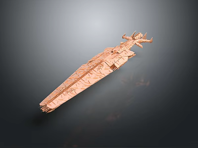 Copper Colored Aerospace Spacecraft Model With Detailed Surface Structure And Design 3d model