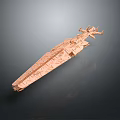 Copper Colored Aerospace Spacecraft Model With Detailed Surface Structure And Design