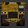 Caterpillar Yellow Dump Truck With Large Tires And Open Bed Design