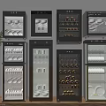 Modern Kitchen Appliances With Wine Coolers Glass Cabinets And LED Lighting