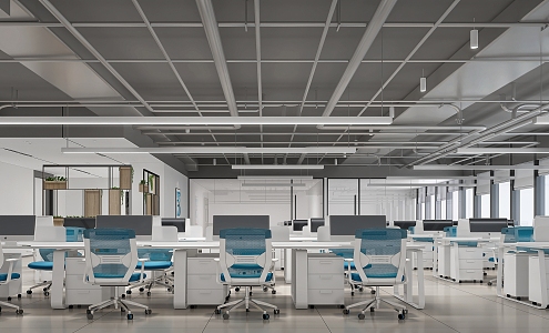 Open office of modern public office area 3d model