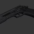 Black Tactical Pistol With Modern Design Textured Grip And Metal Components