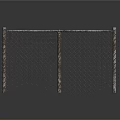 Rustic Chain Link Fence Structure With Metal Posts And Wire Mesh Design 3d model