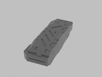 Gray Industrial 3D Model With Rectangular Shape And Intricate Geometric Patterns 3d model