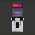 Neon Fist Arcade Machine With Pink White Design And Graffiti Art Illuminated Screen