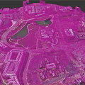 Detailed Aerial Planning of Urban Area with Buildings Green Spaces Roads and Water Features