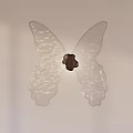 Transparent Butterfly Shaped Decorative Wall Ornament With Brown Center Detail