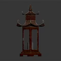 Traditional Chinese Red Pagoda Style Decorative Lantern With Multi Tiered Roof And Square Base